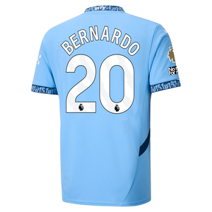 Puma Manchester City Bernardo Silva Home Jersey w/ EPL + No Room For Racism + Club World Cup Patches 24/25 (Team Light Blue/Marine Blue)