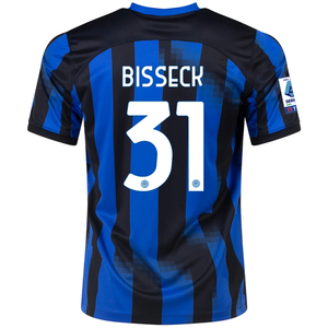 Nike Inter Milan Yann Aurel Bisseck Home Jersey w/ Serie A Patches 23/24 (Lyon Blue/Black/Vibrant Yellow)