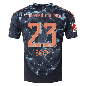 adidas Bayern Munich Sacha Boey Away Jersey w/ Bundesliga Patch 24/25 (Black/Copper/Blue)