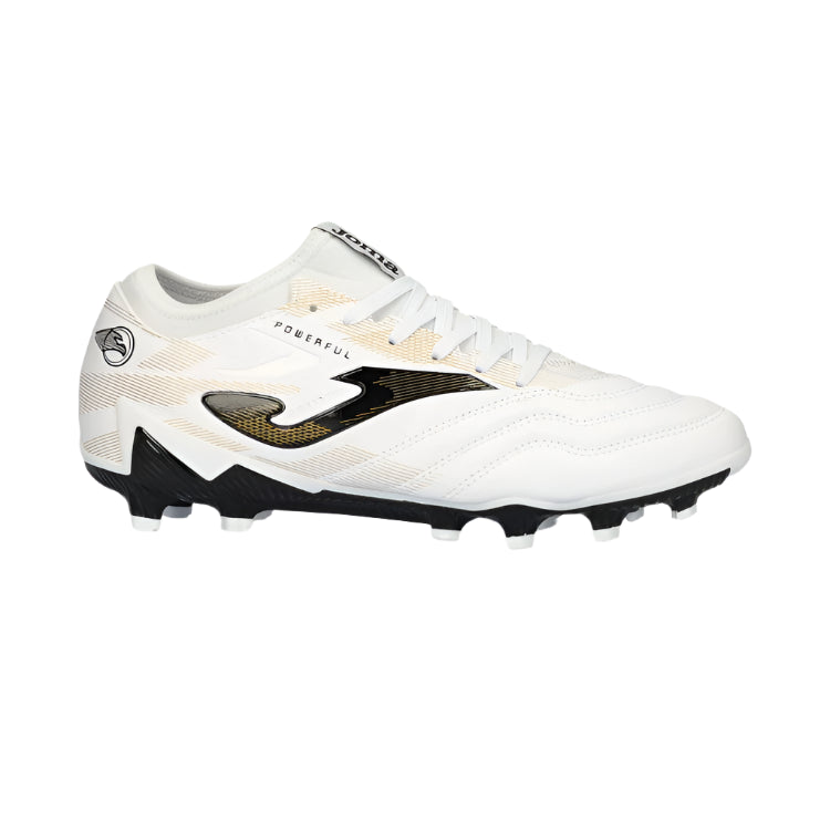Joma Powerful 2402 Firm Ground Soccer Cleats (White/Gold)
