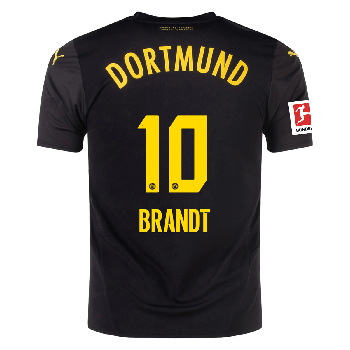 Puma Borussia Dortmund Julian Brandt Away Jersey w/ Bundesliga Patch 24/25 (Puma Black/Faster Yellow)