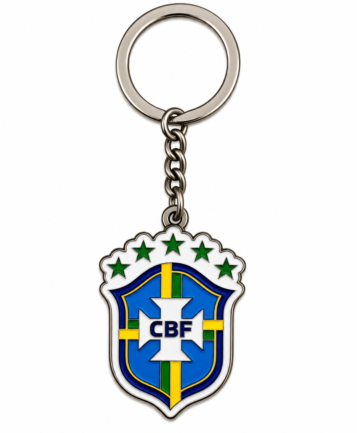 Brazil National Team Double Sided Metal Crest Keychain