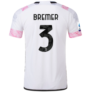adidas Juventus Authentic Bremer Away Jersey w/ Serie A Patch 23/24 (White)