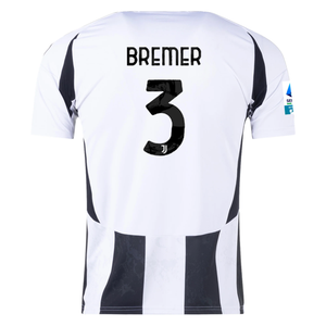 adidas Juventus Gleison Bremer Home Jersey w/ Serie A Patch 24/25 (White/Black)