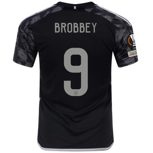 adidas Ajax Brian Brobbey Third Jersey w/ Europa League Patches 23/24 (Black)