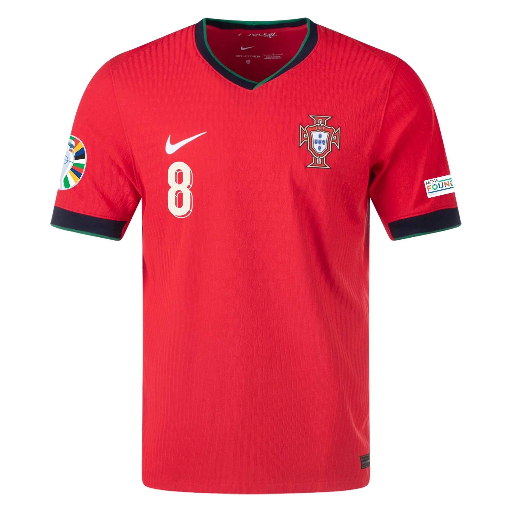 Nike Portugal Authentic Bruno Fernandes Match Home Jersey w/ Euro 2024 ...