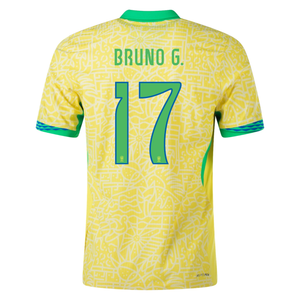 Nike Mens Brazil Bruno Guimarães Home Jersey 24/25 (Dynamic Yellow/Lemon Chiffon/Green Spark)