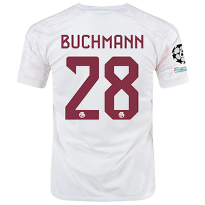 adidas Bayern Munich Tarek Buchmann Third Jersey w/ Champions League Patches 23/24 (Off White)