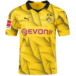 Puma Mens Borussia Dortmund Salih Özcan Third Jersey w/ Bundesliga Patch 23/24 (Cyber Yellow/Puma Black)