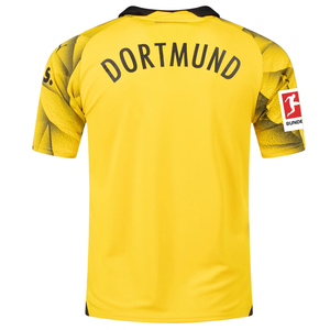 Puma Mens Borussia Dortmund Third Jersey w/ Bundesliga Patch 23/24 (Cyber Yellow/Puma Black)