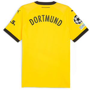 Puma Borussia Dortmund Authentic Home Jersey w/ Champions League Patches 23/24 (Cyber Yellow/Puma Black)