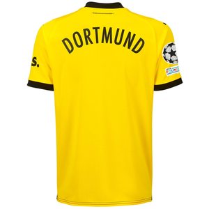 Puma Borussia Dortmund Home Jersey w/ Champions League Patches 23/24 (Cyber Yellow/Puma Black)