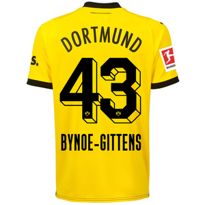 Puma Borussia Dortmund Bynoe-Gittens Home Jersey w/ Bundesliga Patch 23/24 (Cyber Yellow/Puma Black)