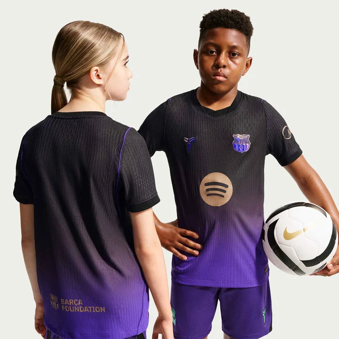 Nike Youth FC Barcelona 26/27 Match Authentic Away Jersey (Purple/Metallic Gold)