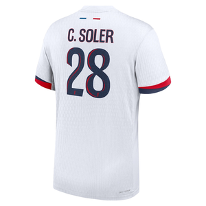 Nike Paris Saint-Germain Authentic Carlos Soler Away Jersey 24/25 (White/Midnight Navy)