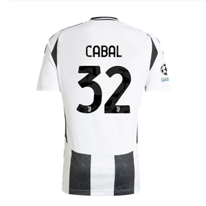 adidas Juventus Authentic Juan Cabal Home Jersey w/ Champions League + Copa Italia Patches 24/25 (White/Black)