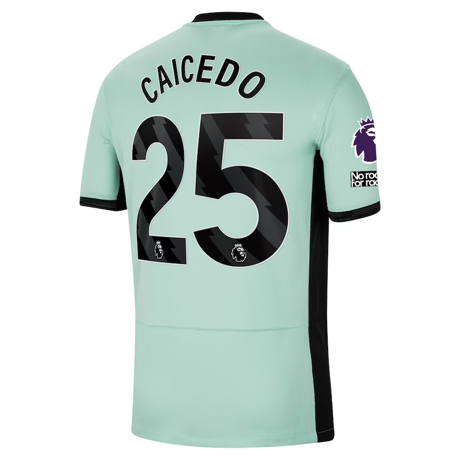Nike Chelsea Moises Caicedo Third Jersey w/ EPL + No Room For Racism Patches 23/24 (Mint Foam/Black)