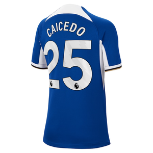 Nike Youth Chelsea Moises Caicedo Home Jersey 23/24 (Rush Blue/White/Club Gold)