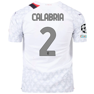 Puma AC Milan Authentic Calabria Away Jersey w/ Champions League Patches 23/24 (Puma White/Feather Grey)