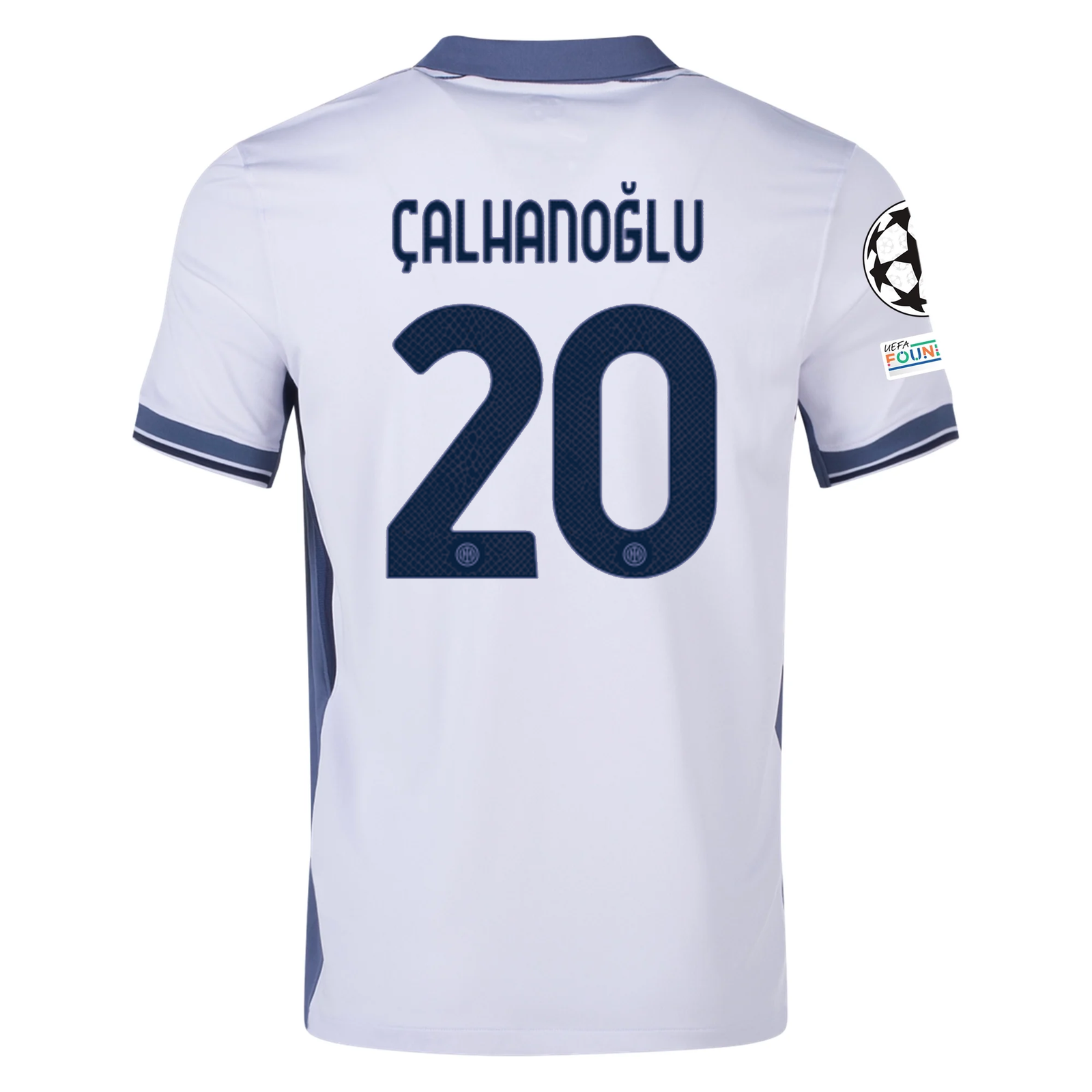 Nike Inter Milan Hakan Çalhanoğlu Away Jersey w/ Champions League + Scudetto Patch 24/25 (Summit White/Iris Whisper)