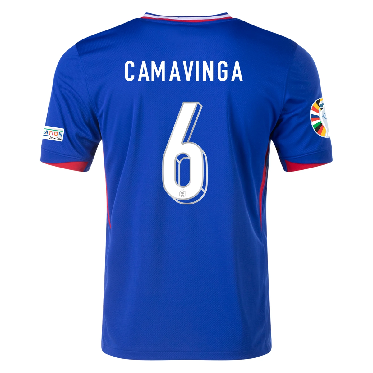 Nike France Eduardo Camavinga Home Jersey w/ Euro 2024 Patches 24/25 ...