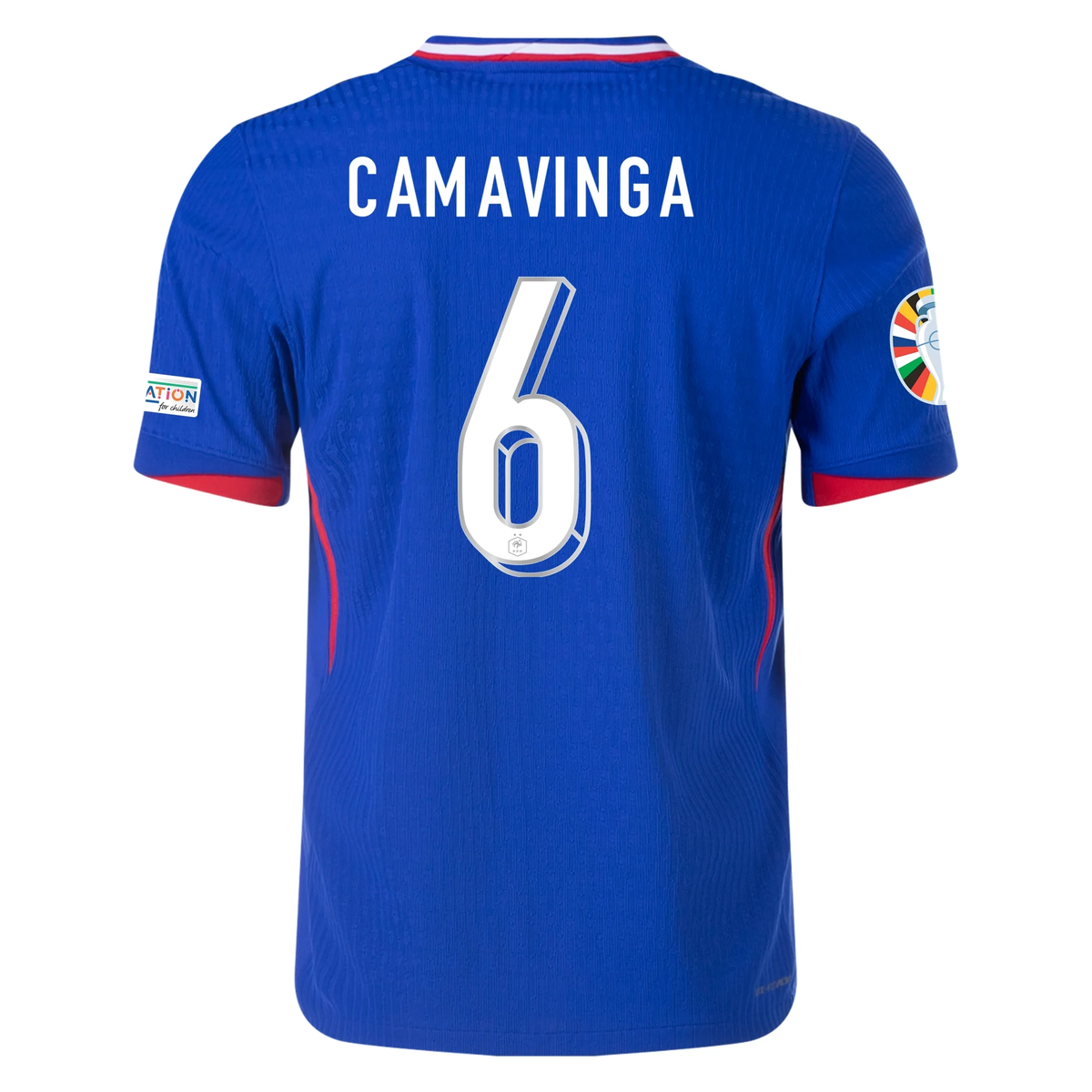 Nike Mens France Authentic Eduardo Camavinga Match Home Jersey w/ Euro ...