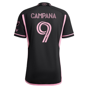 adidas Inter Miami Leonardo Campana Authentic Player Version Away Jersey 23/24 w/ MLS Patches (Black/Pink)