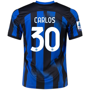 Nike Inter Milan Carlos Augusto Home Jersey w/ Serie A Patches 23/24 (Lyon Blue/Black/Vibrant Yellow)