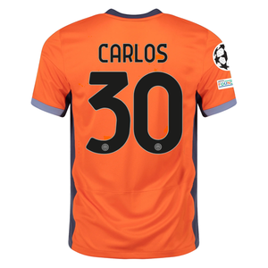 Nike Inter Milan Carlos Third Jersey w/ Champions League Patches 23/24 (Safety Orange/Thunder Blue)