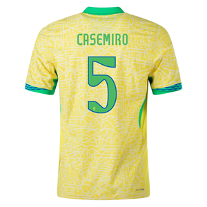Nike Mens Brazil Casemiro Home Jersey 24/25 (Dynamic Yellow/Lemon Chiffon/Green Spark)