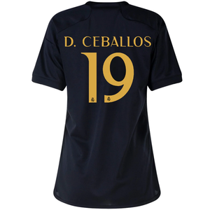 adidas Womens Real Madrid Dani Ceballos Third Jersey 23/24 (Black)