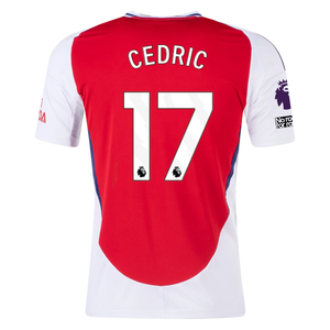 adidas Arsenal Cédric Soares Home Jersey w/ EPL + No Room For Racism Patches 24/25 (Better Scarlet/White)