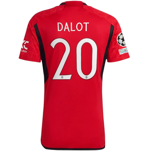 adidas Manchester United Diogo Dalot Home Jersey 23/24 w/ Champions League Patches (Team College Red)