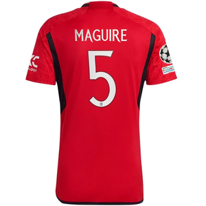 adidas Manchester United Harry Maguire Home Jersey 23/24 w/ Champions League Patches (Team College Red)