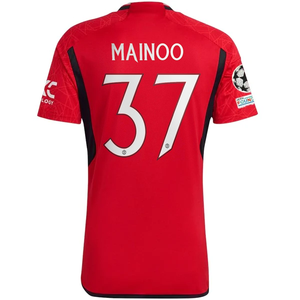 adidas Manchester United Kobbie Mainoo Home Jersey 23/24 w/ Champions League Patches (Team College Red)