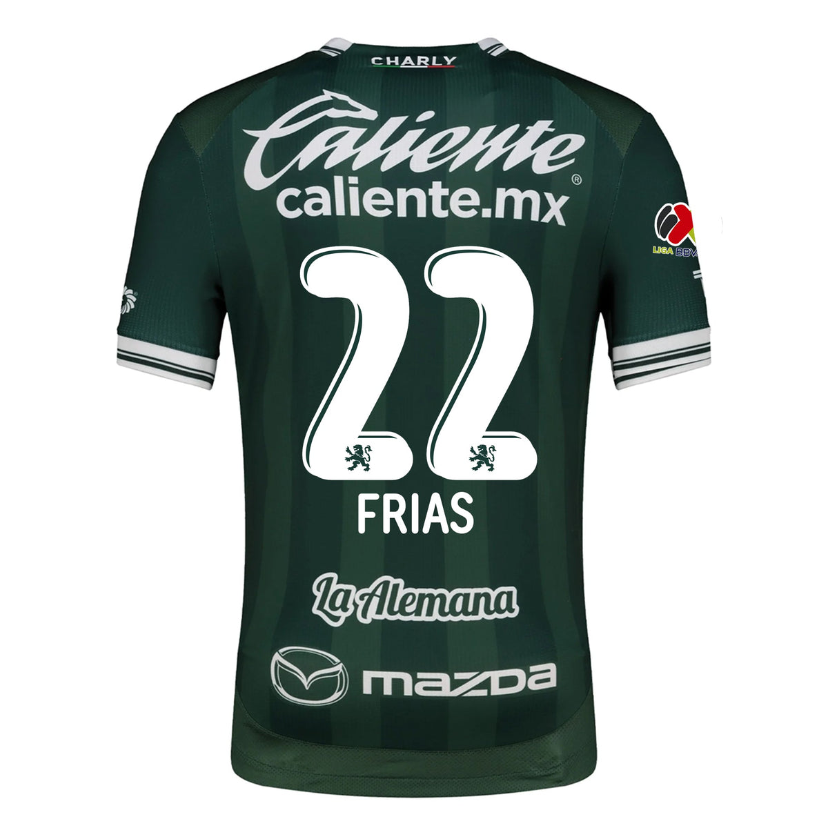 Charly Adonis Frias Men's Leon FC Home Jersey 25/26 w/ BBVA Liga Patch (Green) | SoccerWearhouse