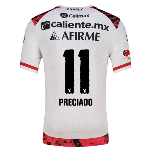 Charly Adonis Preciado Men's Xolos De Tijuana Away Jersey 25/26 w/ BBVA MX Patch (White) - L