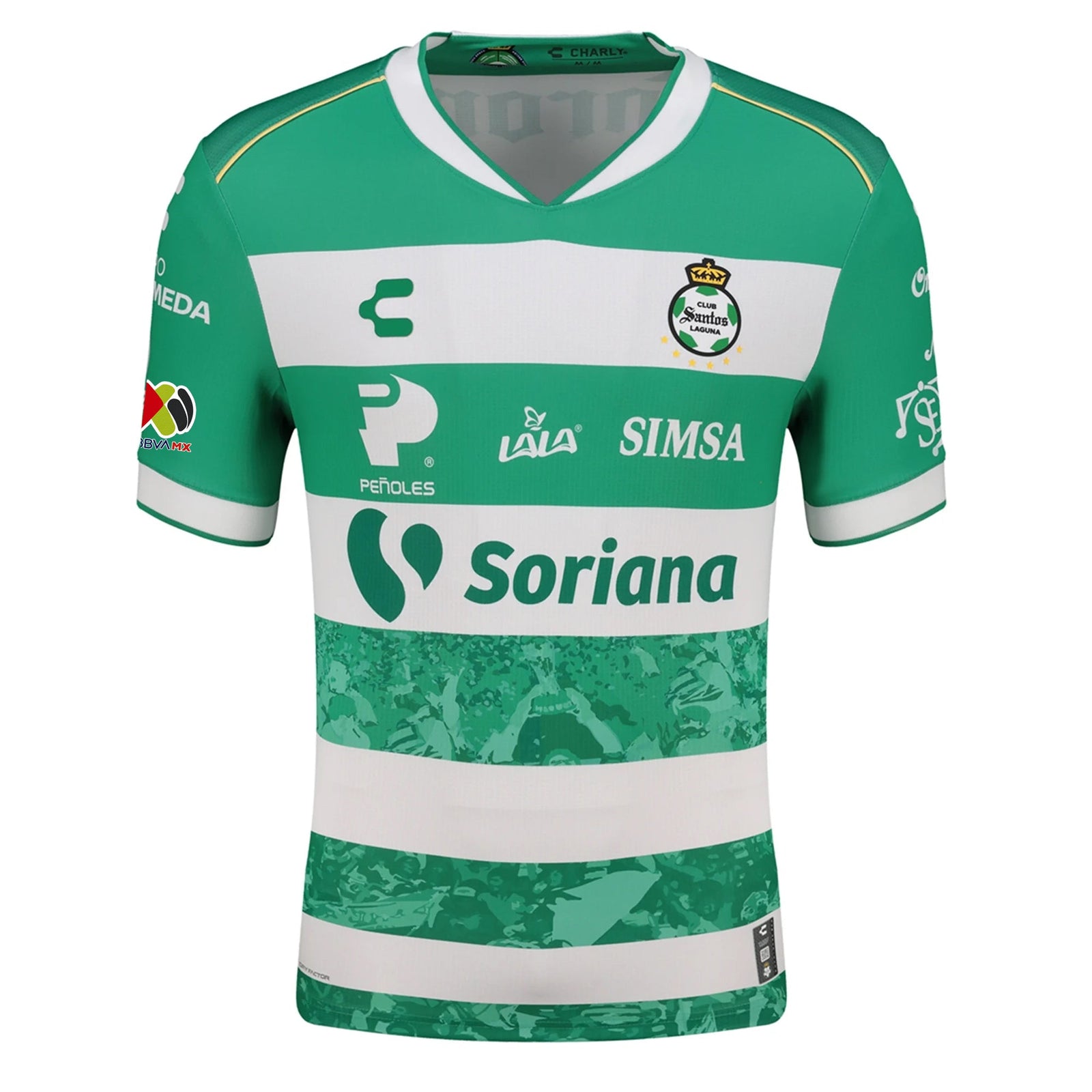 Charly Emmanuel Echeverria Men's Santos Laguna Home Jersey 25/26 w/ BBVA MX Patches (Green/White) | SoccerWearhouse