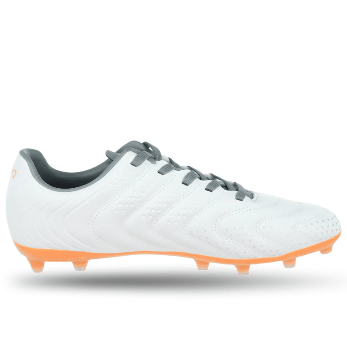 Charly Encore Firm Ground Soccer Cleats (White/Orange) | SoccerWearhouse