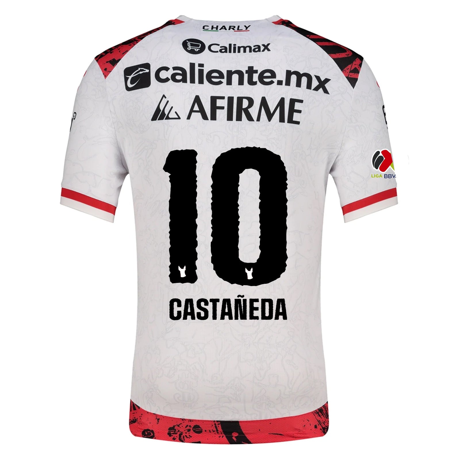 Charly Kevin Castaneda Men's Xolos De Tijuana Away Jersey 25/26 w/ BBVA MX Patch (White) | SoccerWearhouse