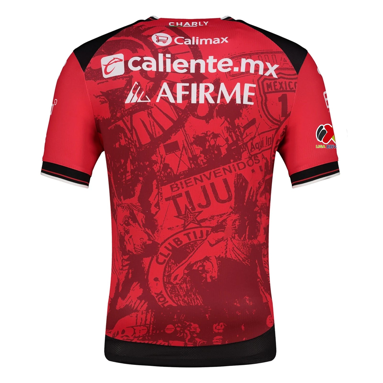 Charly Men's Club Tijuana Xolos Home Jersey 25/26 w/ BBVA MX Patch (Red/Black) | SoccerWearhouse