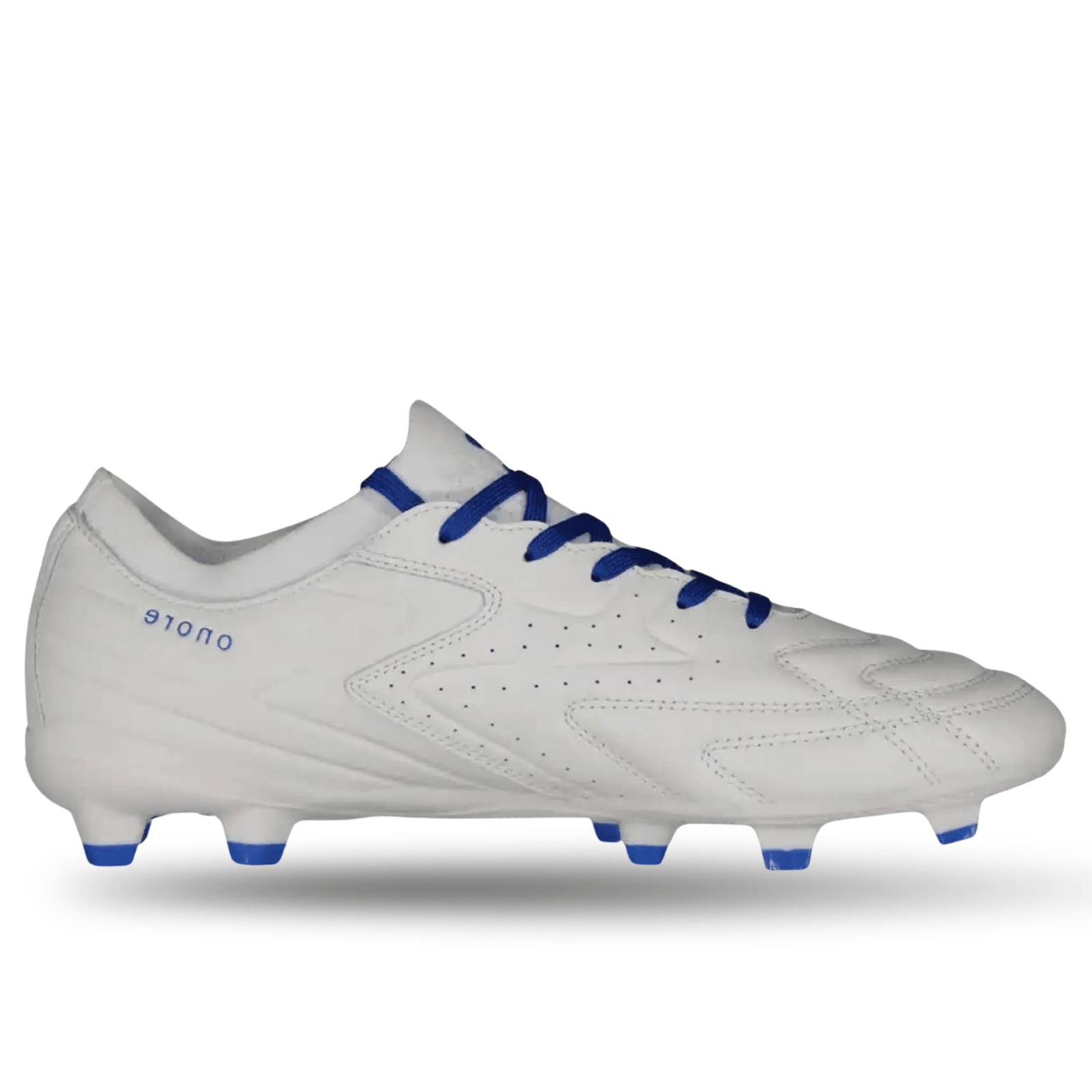 Charly Onore LT PFX Firm Ground Soccer Cleats (White/Royal) | SoccerWearhouse