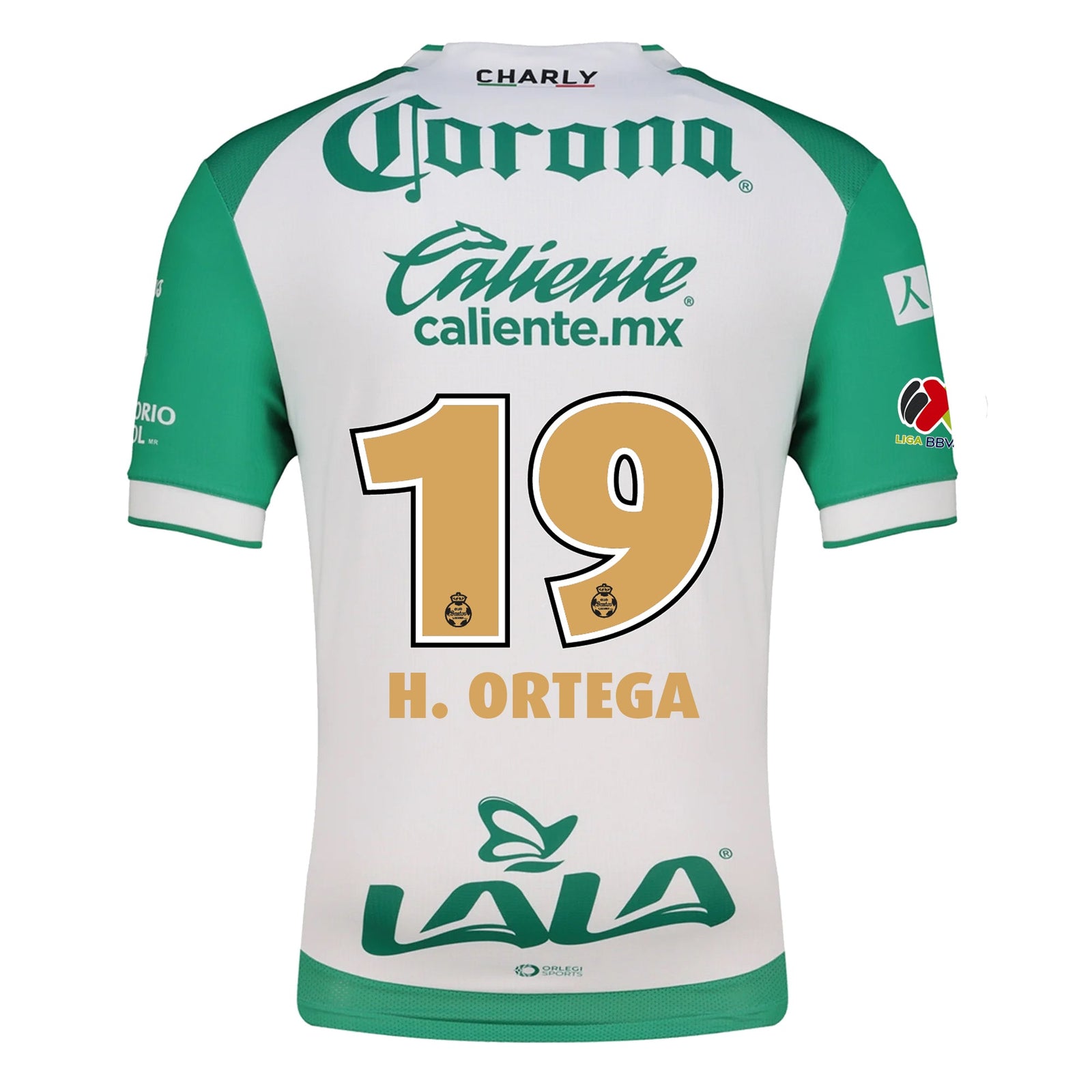 Charly Oscar Haret Ortega Men's Santos Laguna Home Jersey 25/26 w/ BBVA MX Patches (Green/White) | SoccerWearhouse