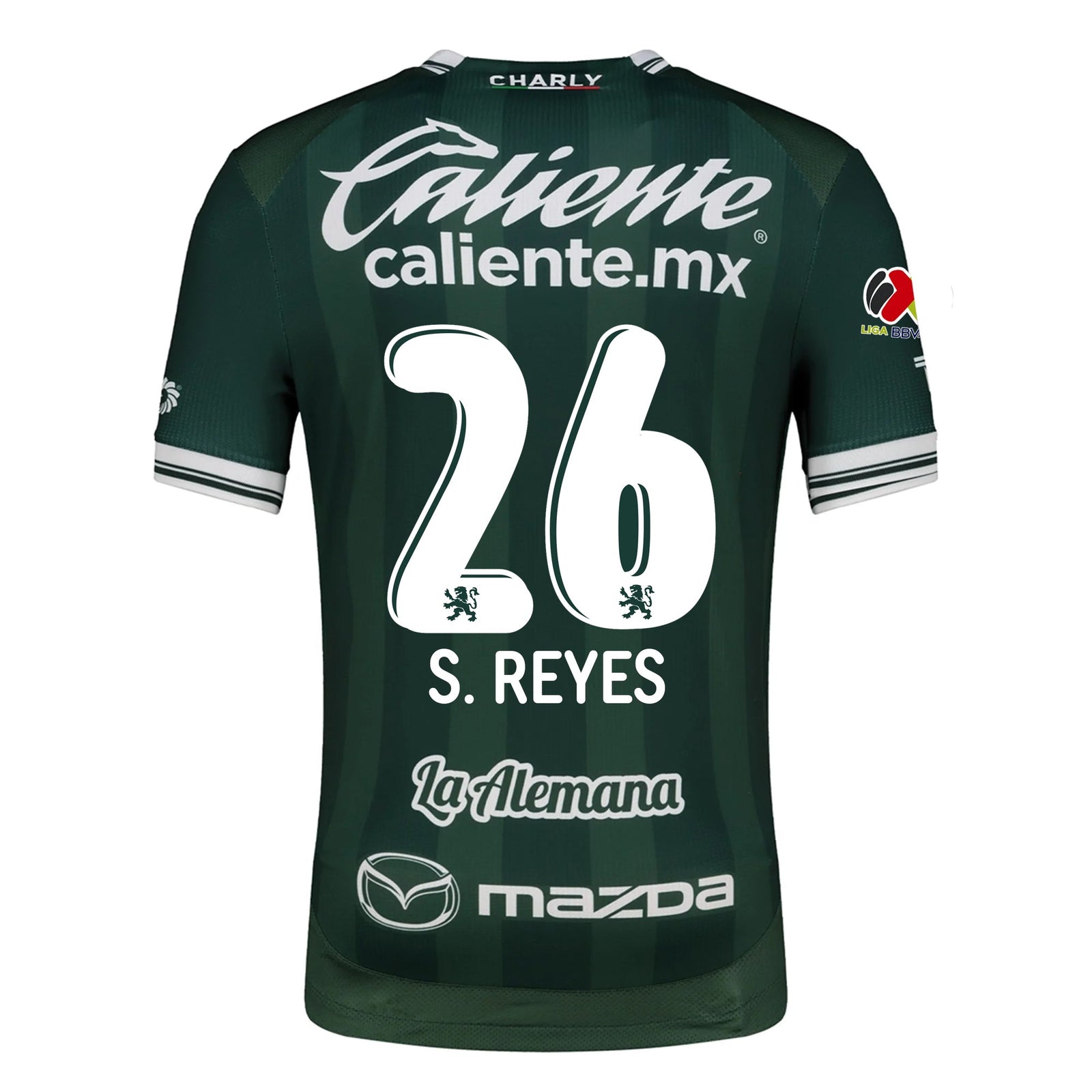 Charly Salvador Reyes Men's Leon FC Home Jersey 25/26 w/ BBVA Liga Patch (Green) | SoccerWearhouse