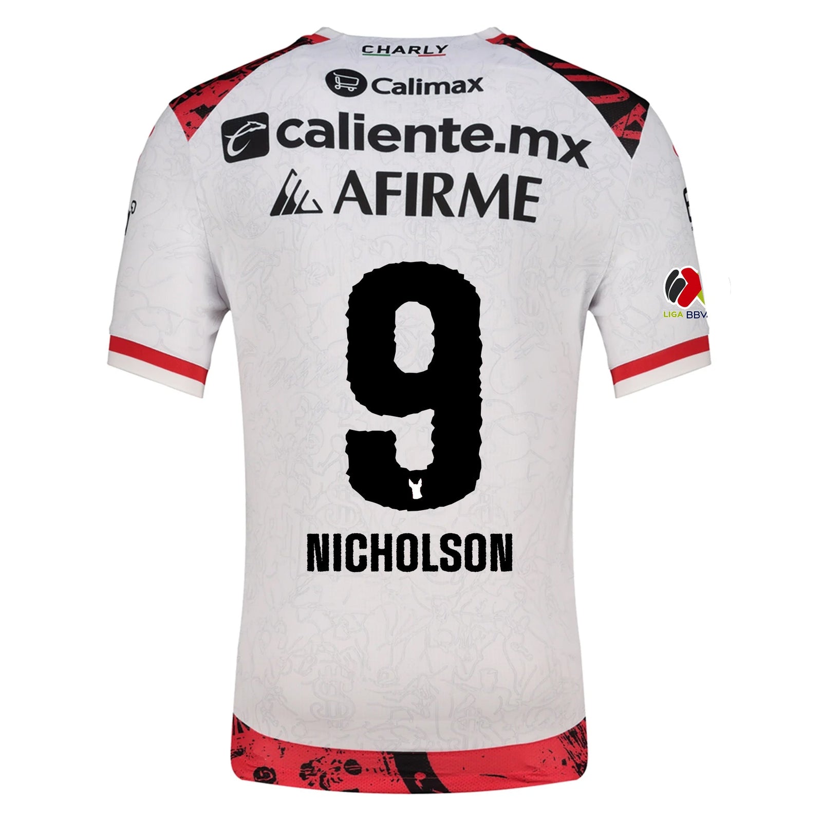 Charly Shamar Nicholson Men's Xolos De Tijuana Away Jersey 25/26 w/ BBVA MX Patch (White) | SoccerWearhouse