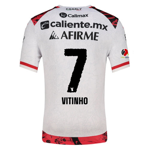 Charly Vitinho Men's Xolos De Tijuana Away Jersey 25/26 w/ BBVA MX Patch (White) - L