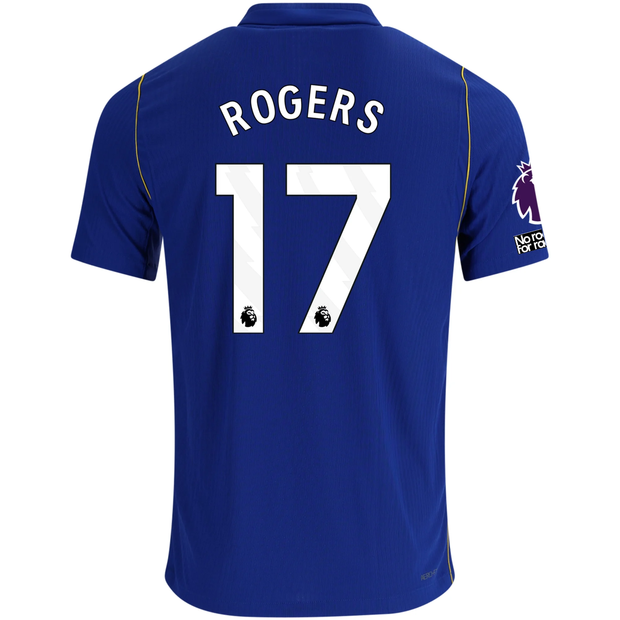 Nike Mens Chelsea FC Morgan Rogers Match Authentic Home Jersey w/ EPL + No Room For Racism + Club World Champions Patch 26/27 (Bright Blue/Gold)