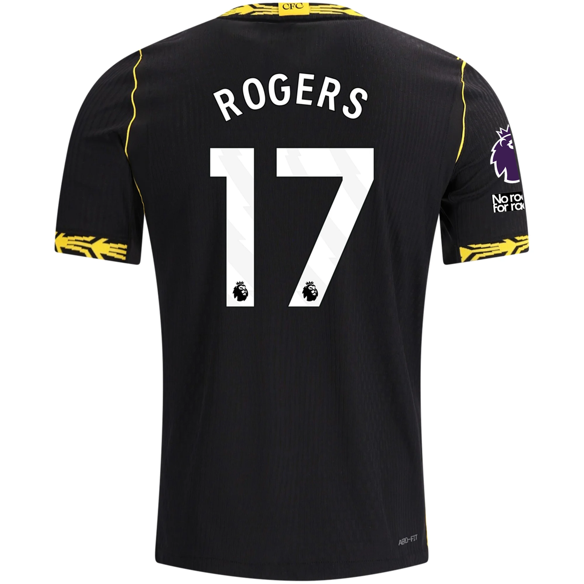 Nike Mens Chelsea Morgan Rogers Match Authentic Away Jersey w/ EPL + No Room For Racism + Club World Cup Patches 26/27 (Black/Gold)
