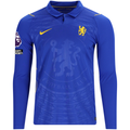 Nike Mens Chelsea Home Long Sleeve Jersey w/ EPL + No Room For Racism 26/27 (Bright Blue)