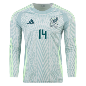 adidas Mens Mexico Chicharito Away Long Sleeve Jersey 24/25 (Linen Green)